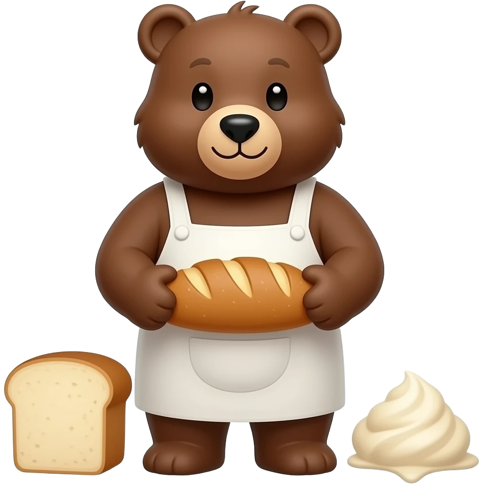 bear baker baking bread emoji