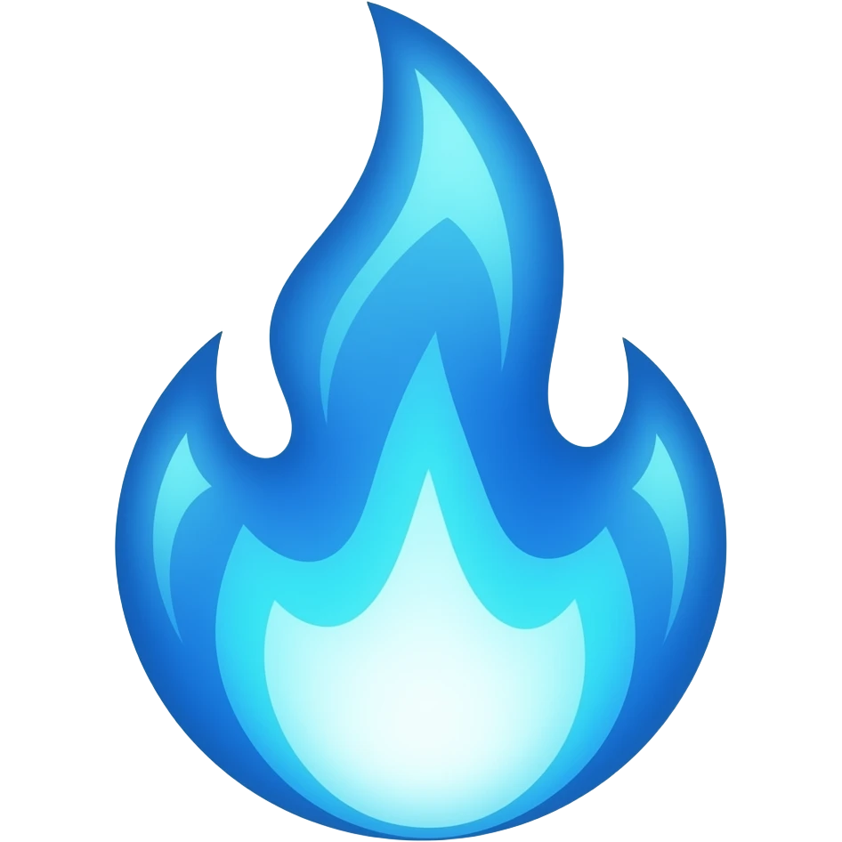 充满魔法和超能量的蓝色火焰 emoji
