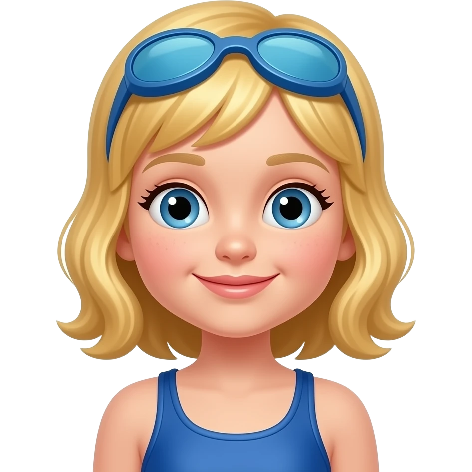 swimmer birthday blond little girl emoji