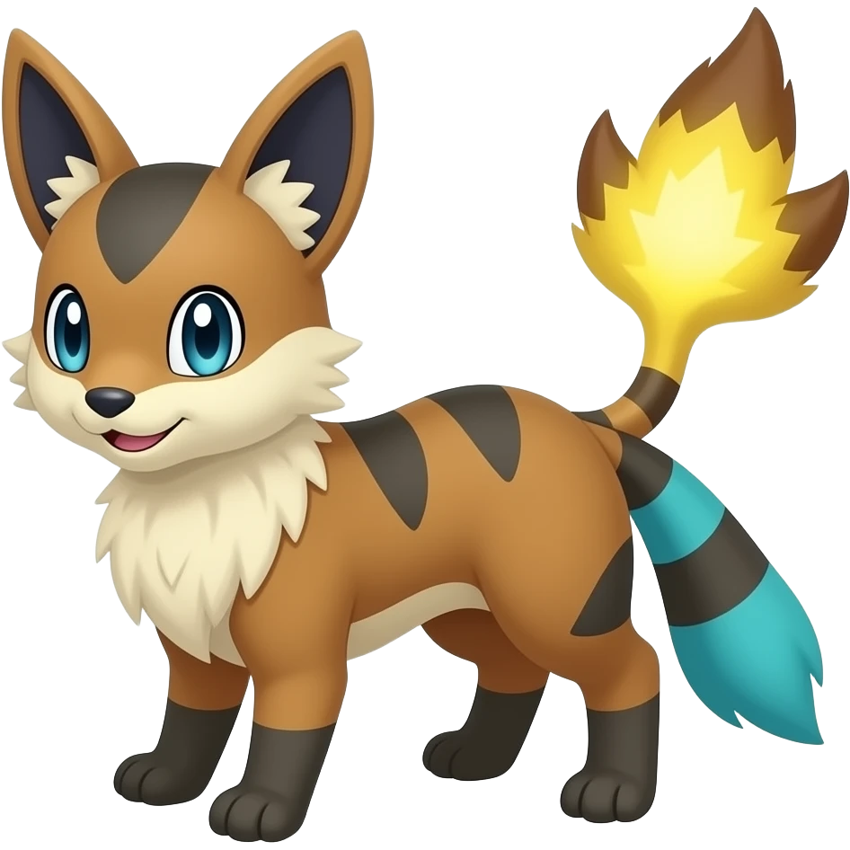 Pyroar-Furret-Shinx-Luxio-Luxray-Fakémon-hybrid emoji