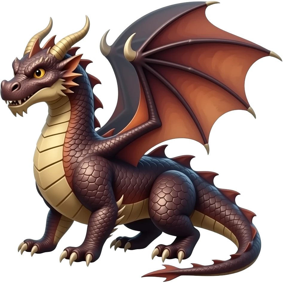 serious dragon Emoj front view emoji