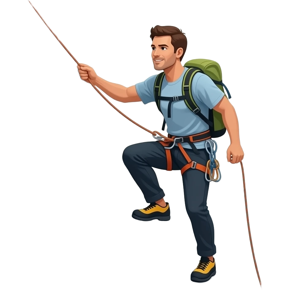 a man climbing a mountain emoji