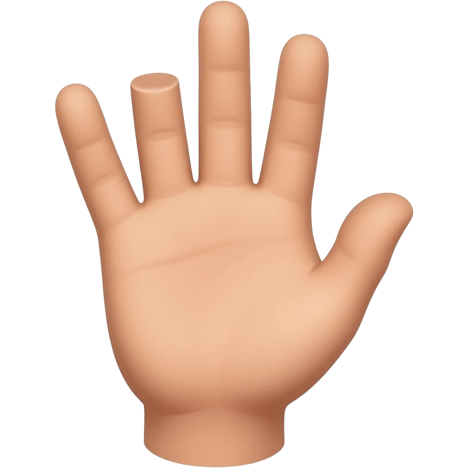 Hi five with missing finger emoji