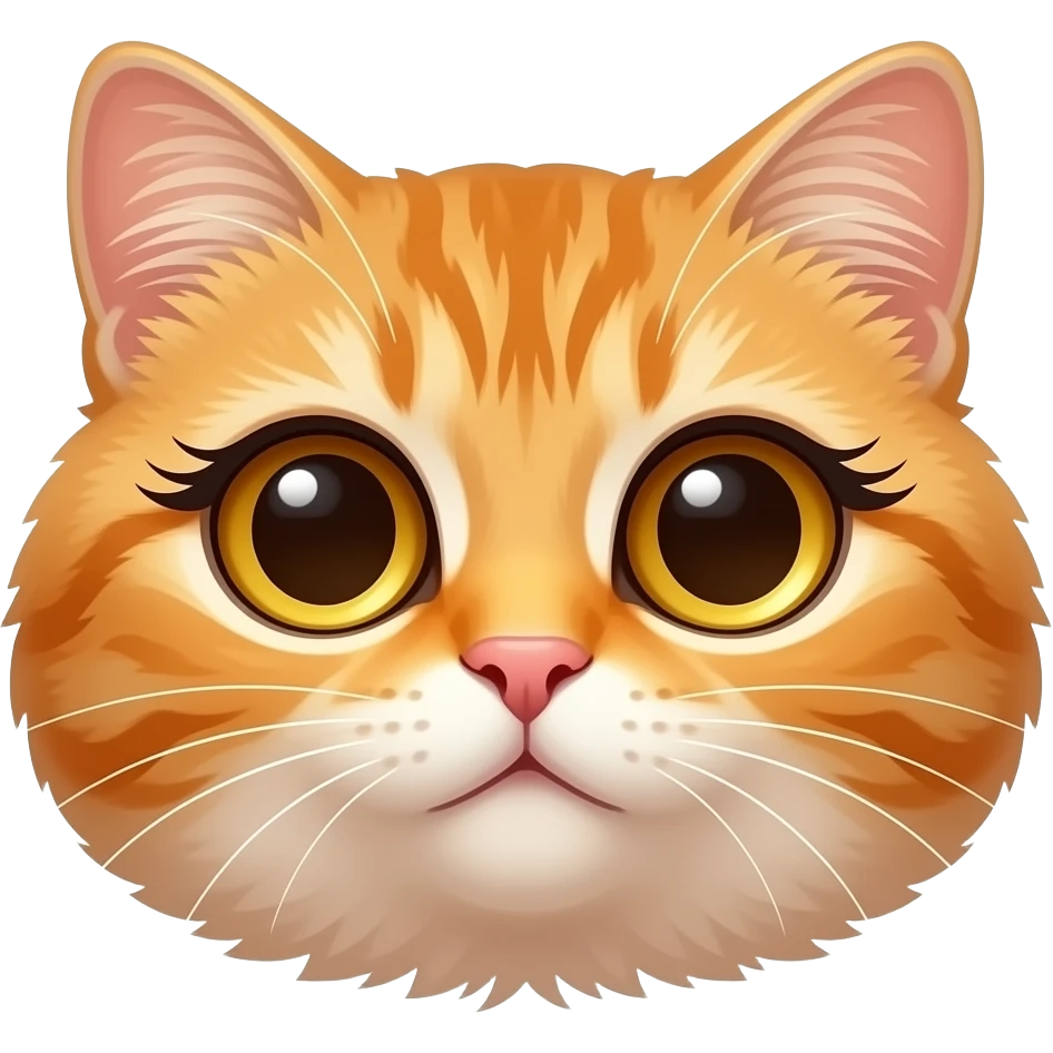 Cat and big lashes emoji