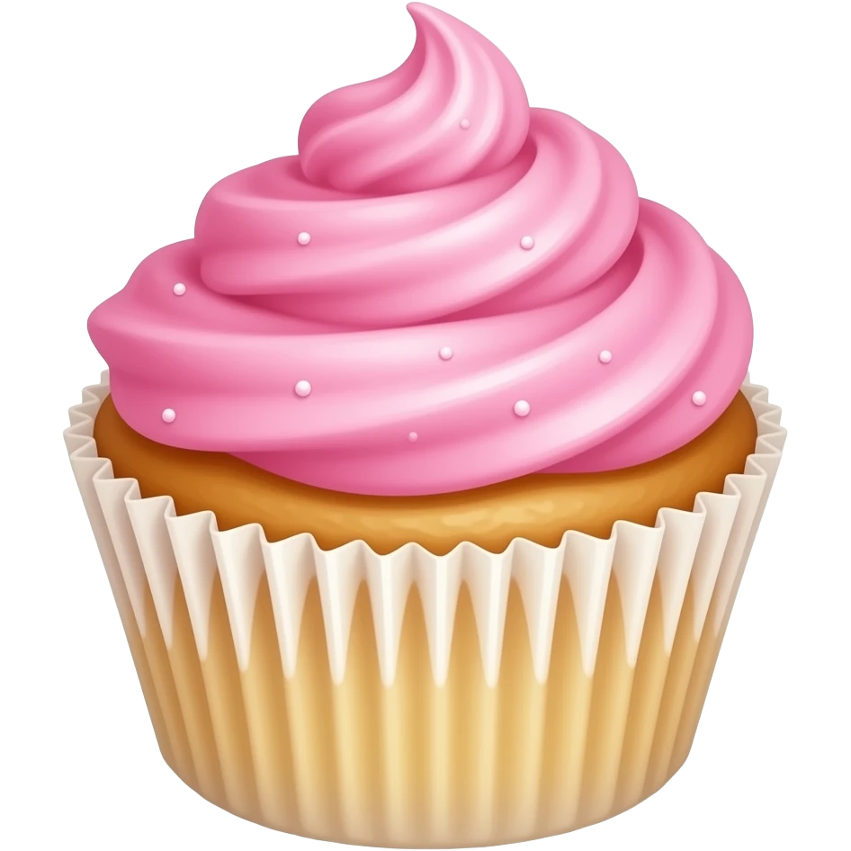 Cupcake with pink icing emoji