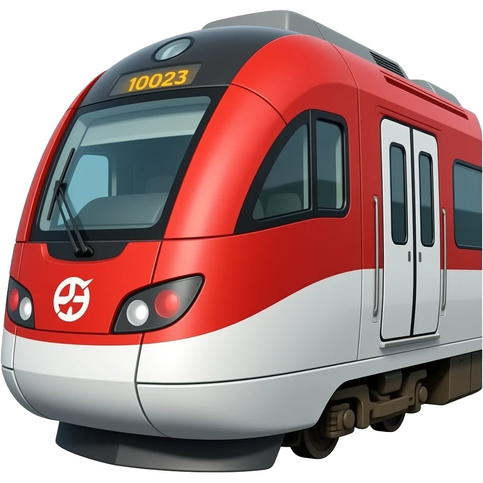 A red & white train, realistic detailed with logo 10023 emoji