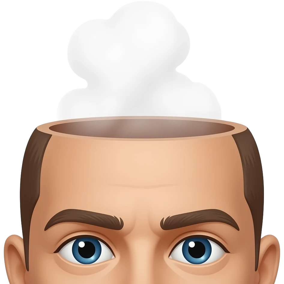 Smoke coming from head emoji