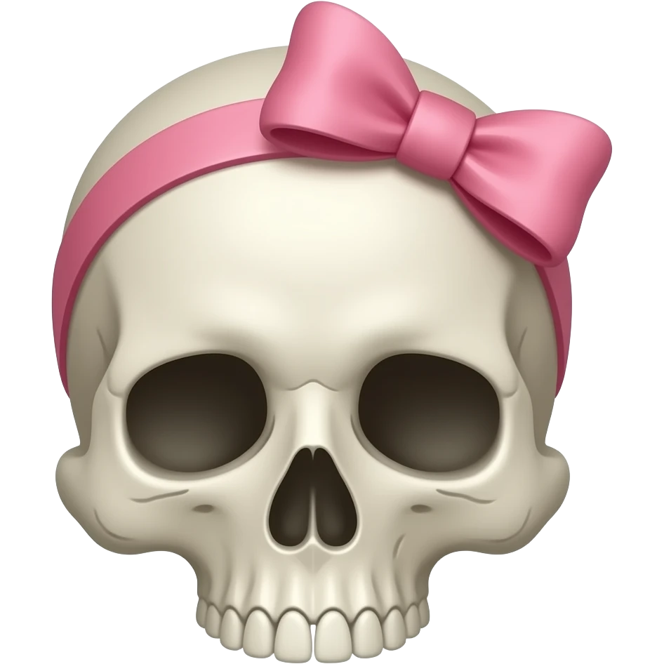 Skull and bow bow. On skull head emoji