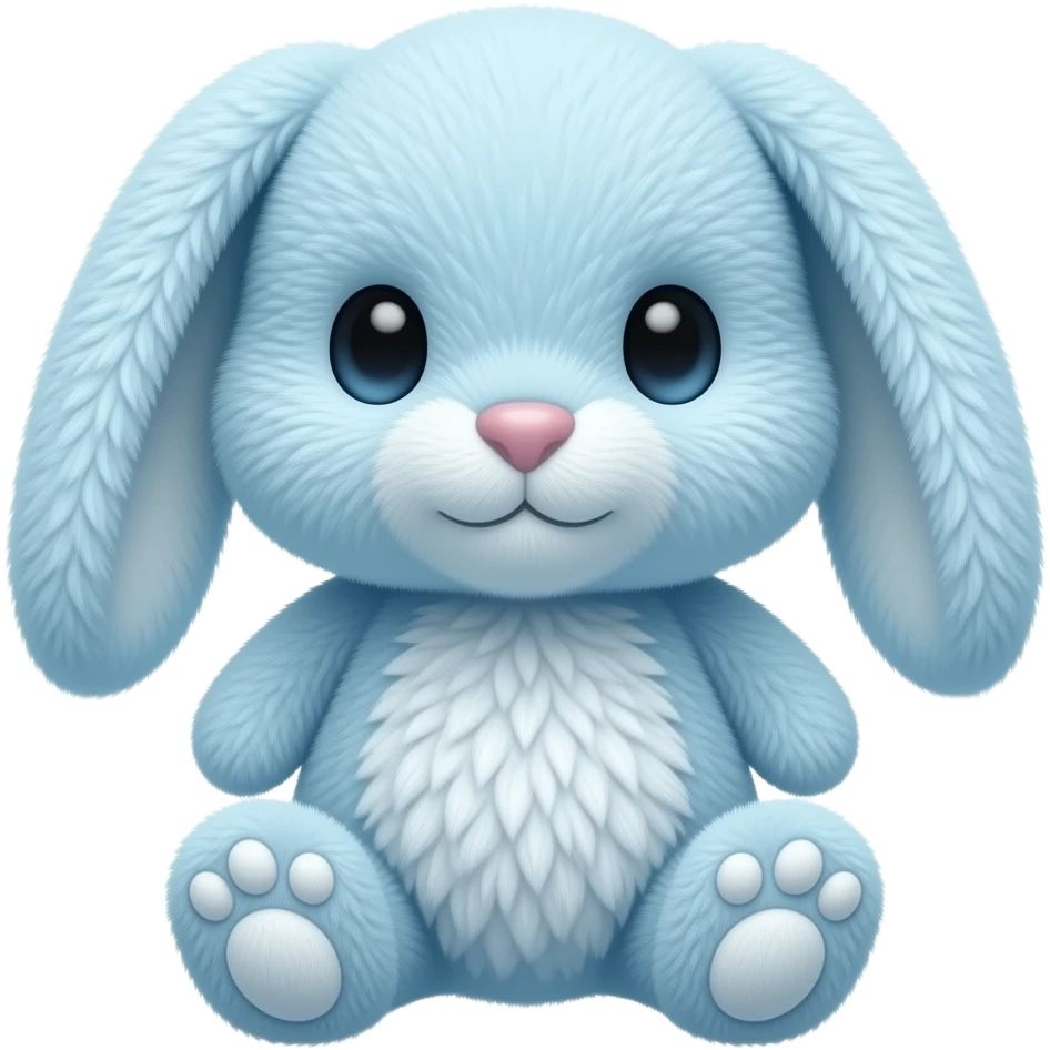 Baby blue stuffed animal baby bunny emoji