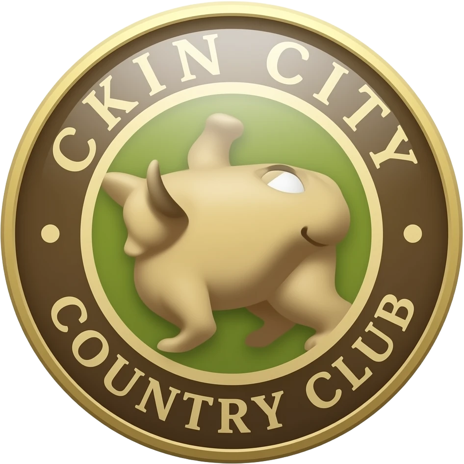 Skin city country club logo on a badge emoji