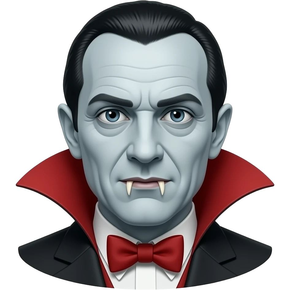 Bela Lugosi, Dracula, Classic Horror Monster, hype, head and collarr realistic, photorealistic, cinematic emoji