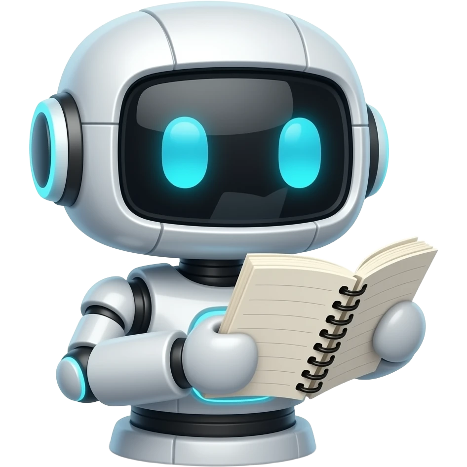 cute robot  use notebook emoji