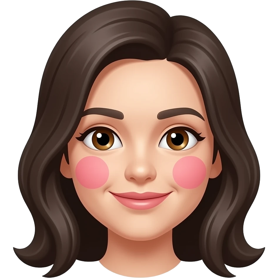 부끄러워하고있는 기본 얼굴. 양 볼에는 분홍색 볼터치. emoji