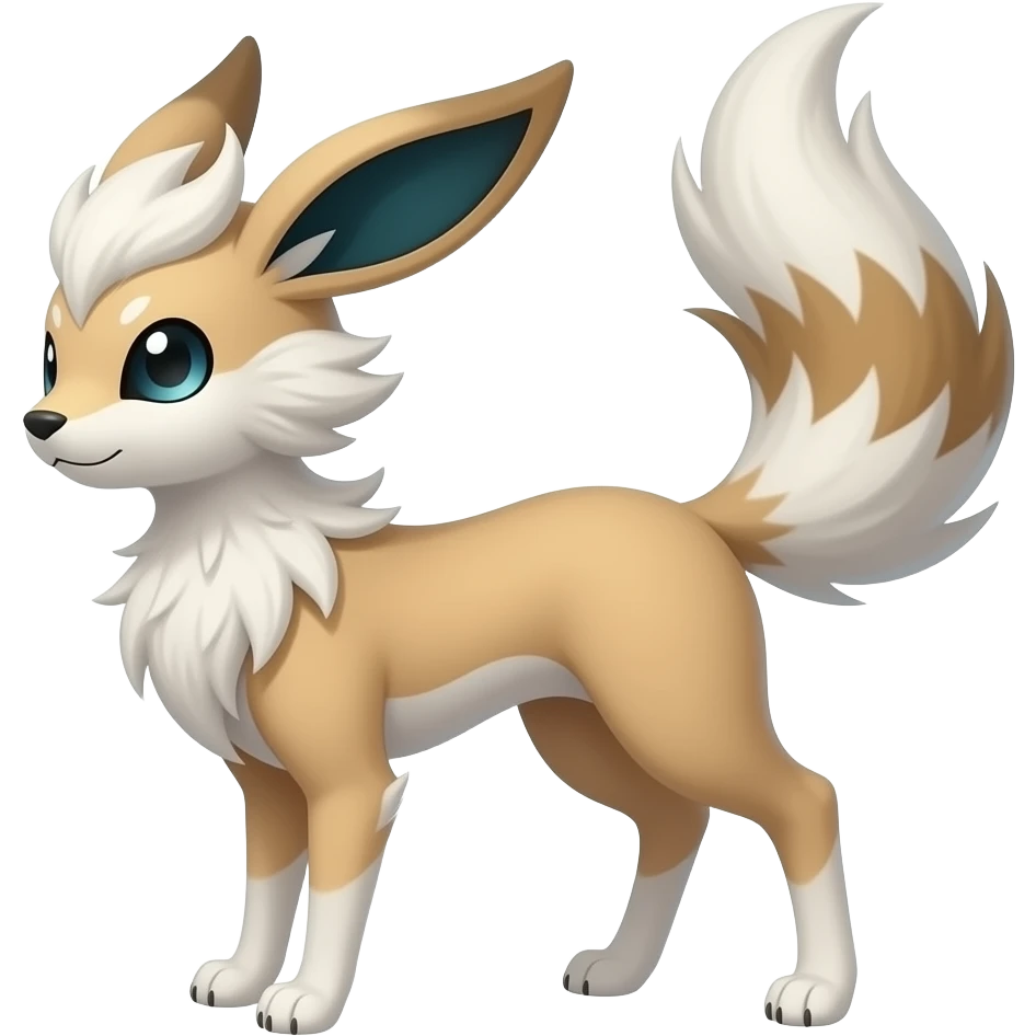 Slim thin lanky elegant oriental feral painted Absol-Litten-Fennekin-Sylveon-hybrid-animal emoji