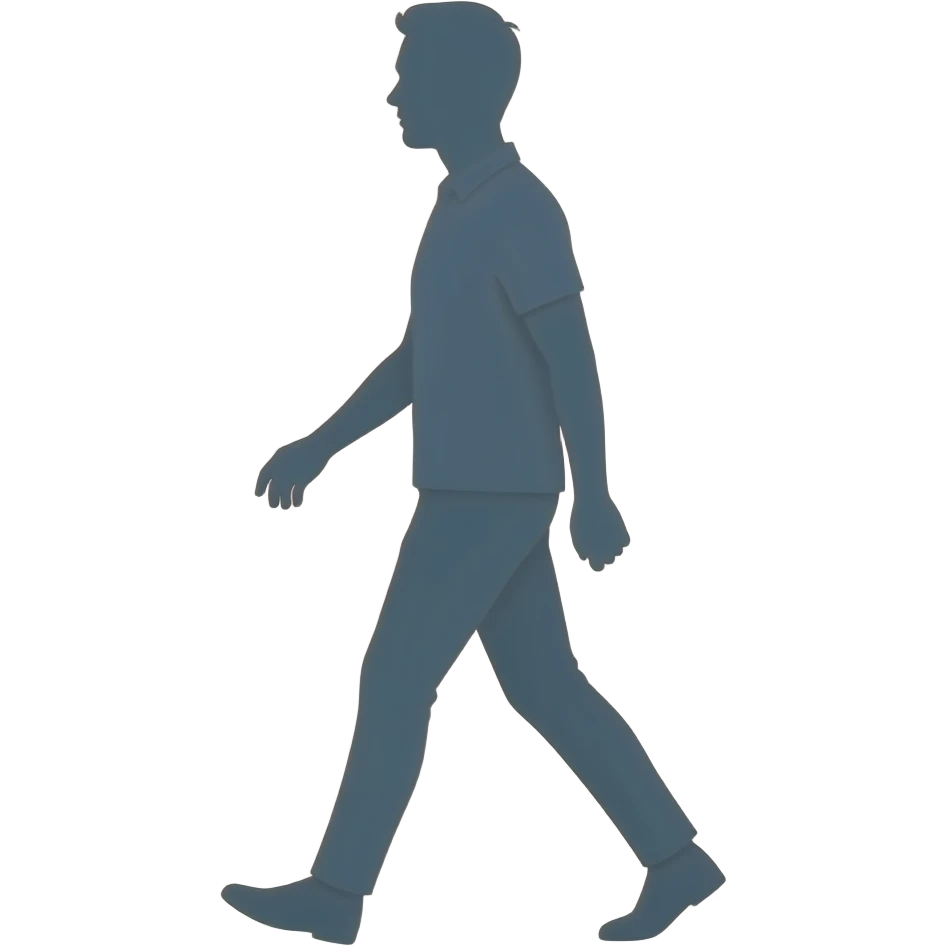 Siluete of person walking left one colour emoji