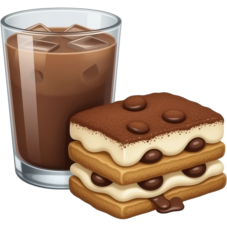 chocolate drink with tiramisu emoji