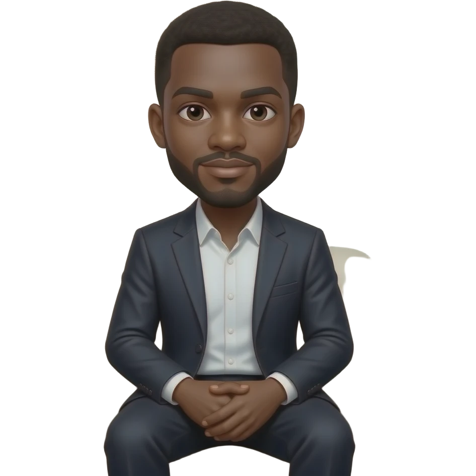 African Male sitting on a sifa emoji