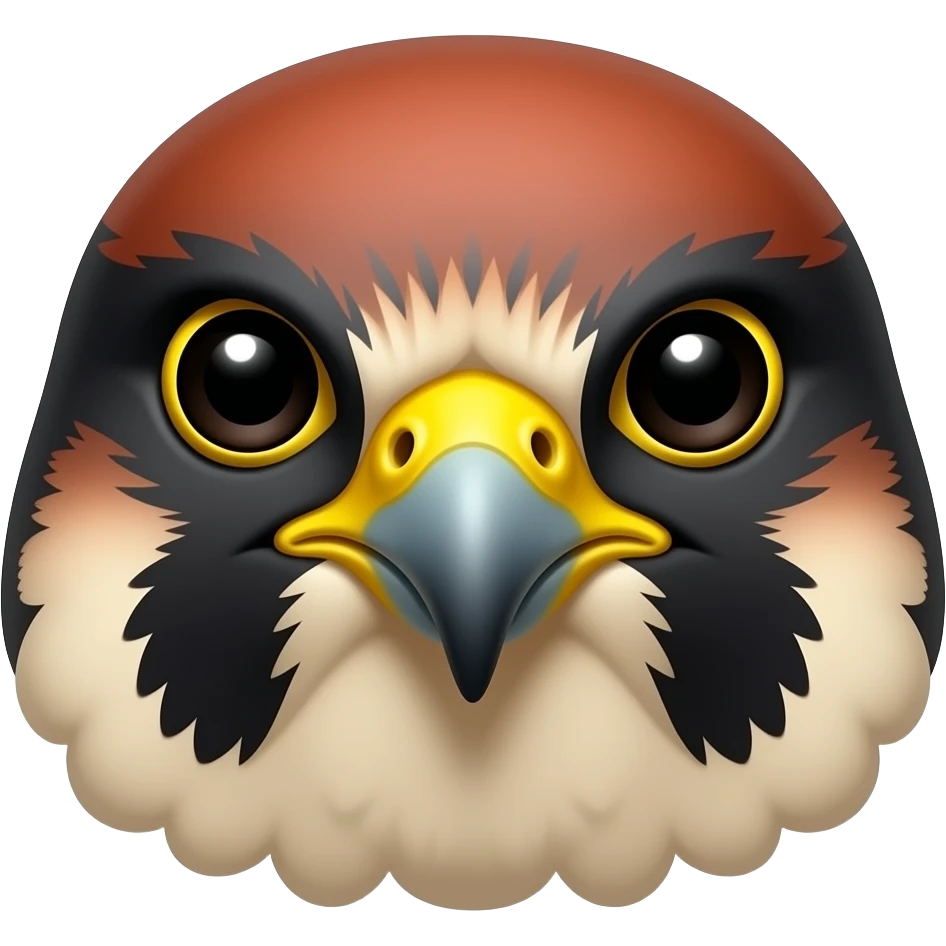 Peregrine Falcon head emoji with a smug expression emoji