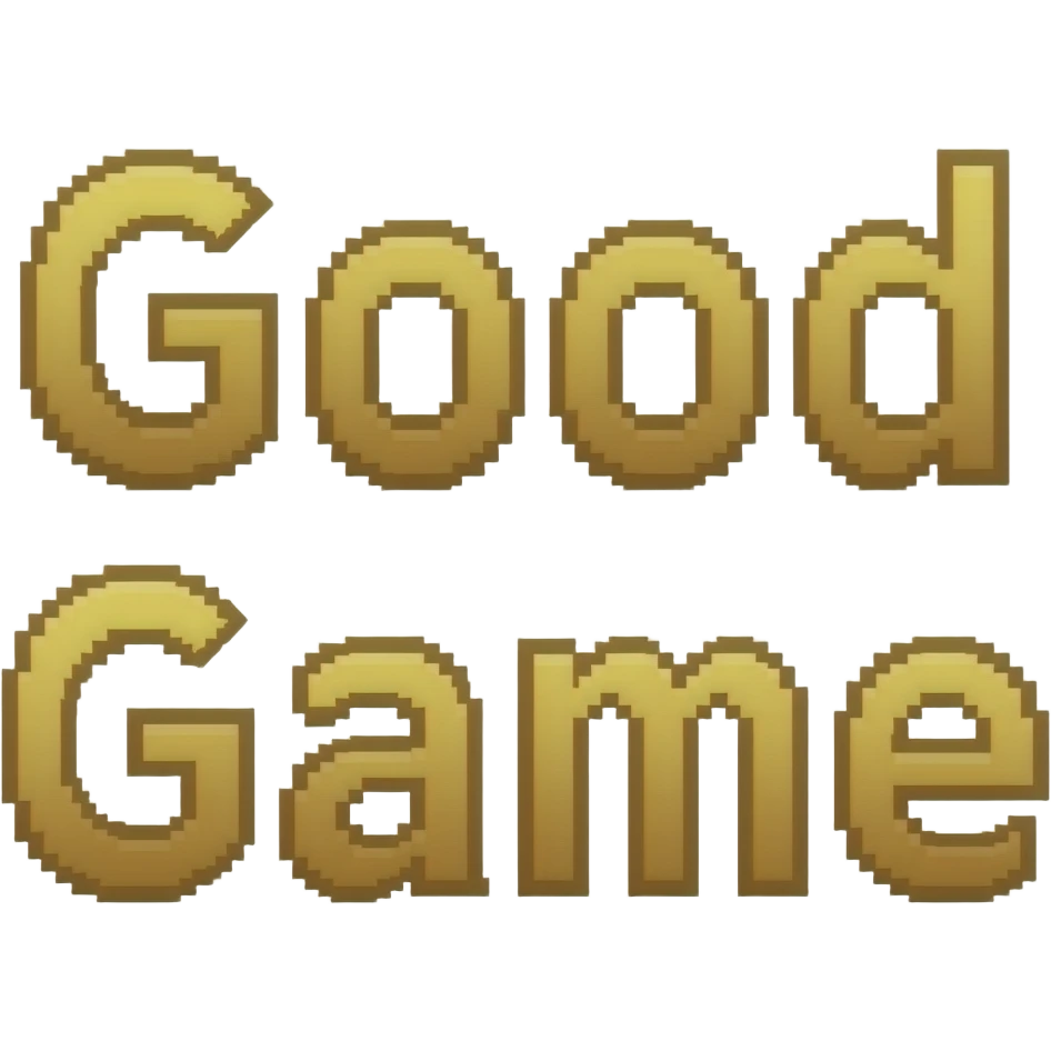 "Good Game" retro gaming pixel doré emoji
