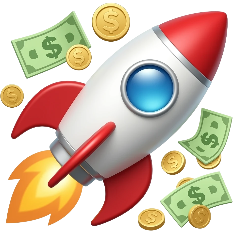 money and profit growth rocket emoji