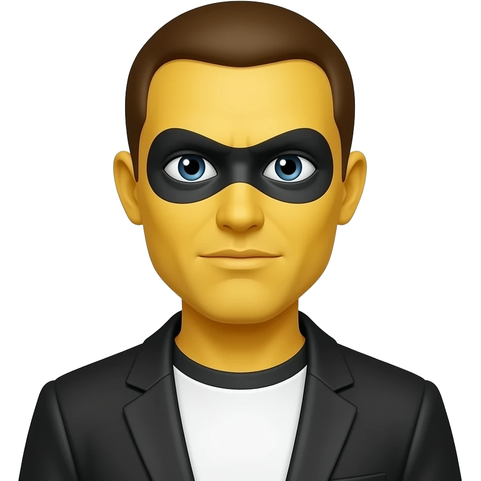 Ladrón amarillo con remera negra y blanca emoji | AI Emoji Generator
