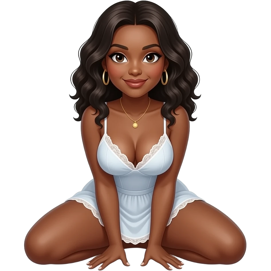 Porn sexy Afro ebony curvy girl spreading pussy emoji