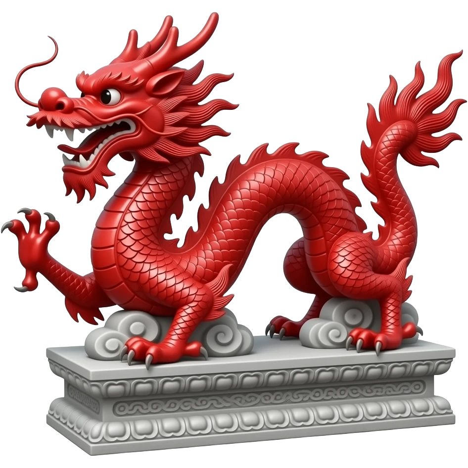 chinese red dragon statue emoji
