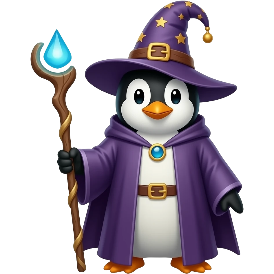 Penguin Wizard emoji