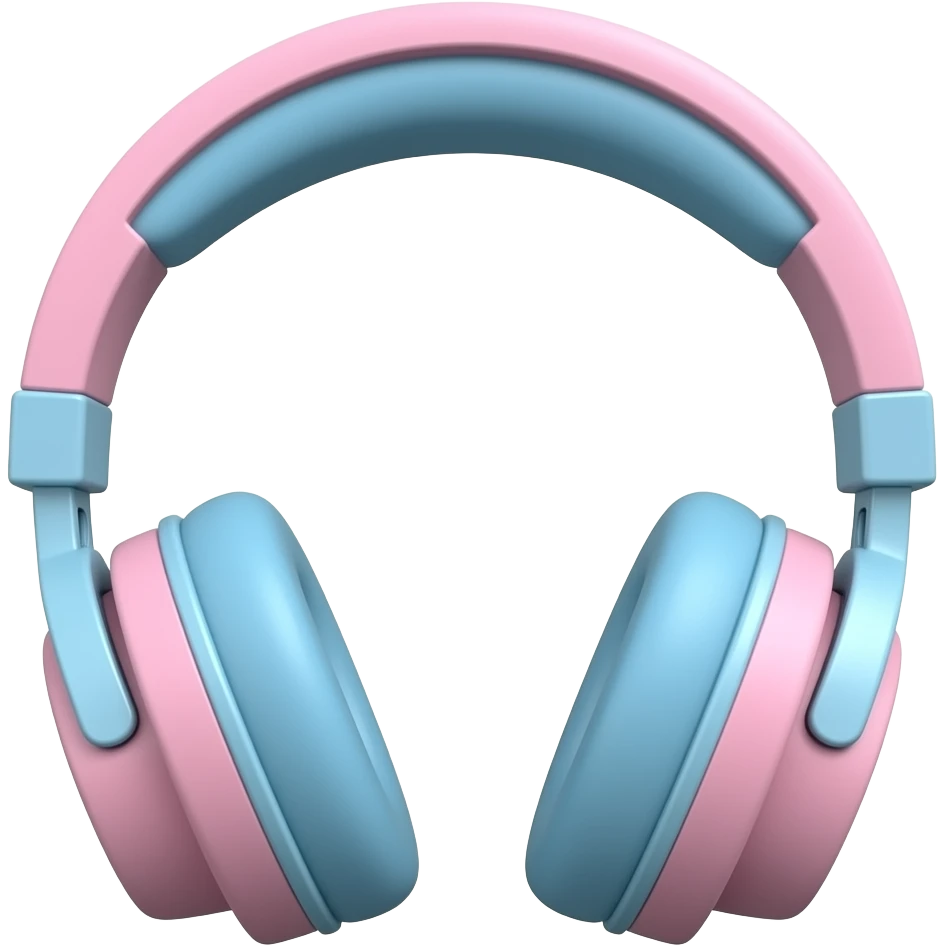 Cute head phones pink or blue. emoji