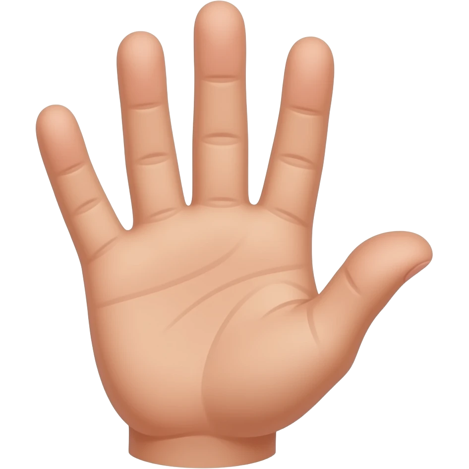 all fingers up except middle finger is folded down but show the palm emoji
