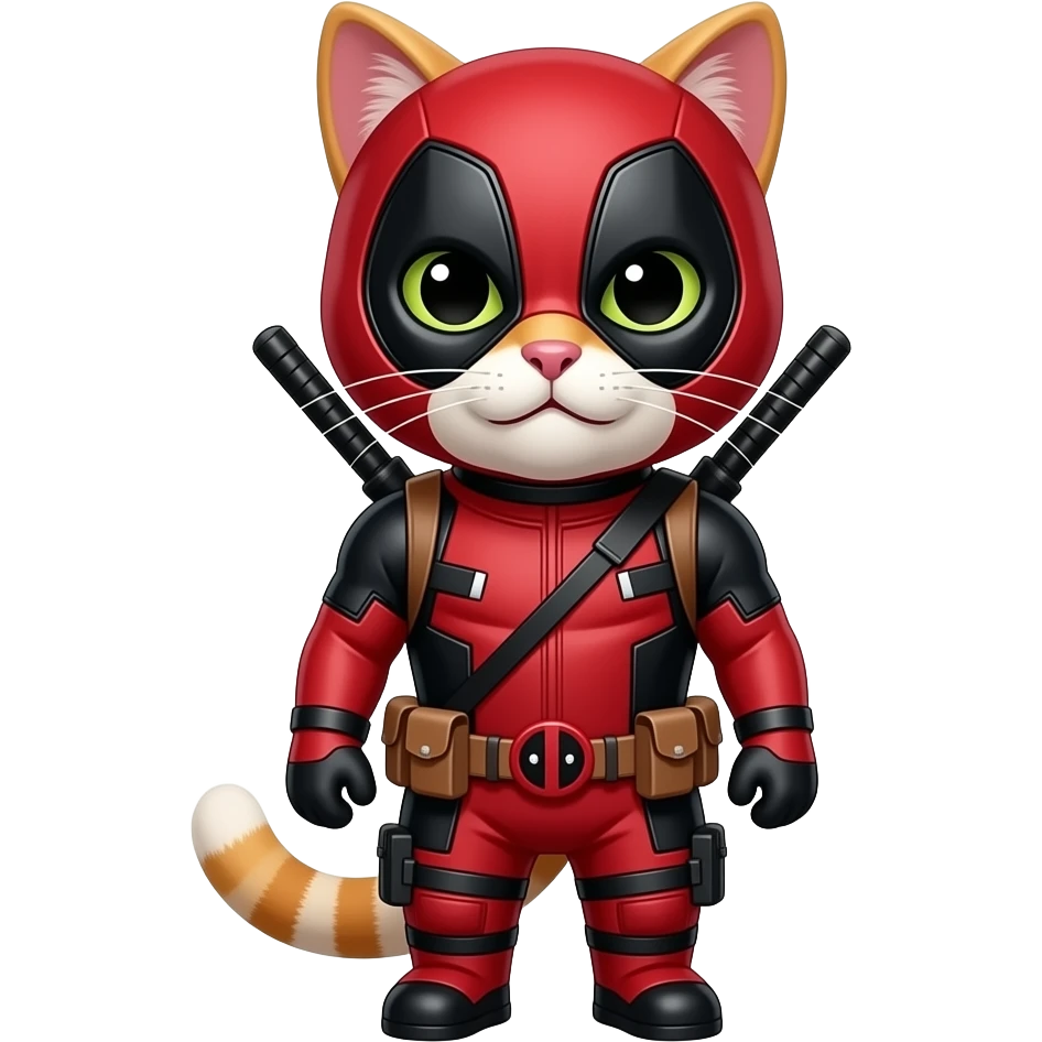 Cat with deadpool style emoji