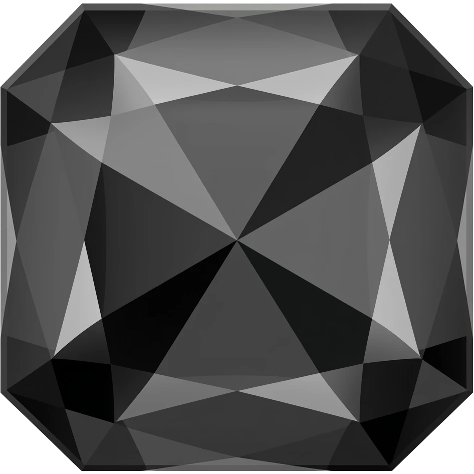 black and grey Spinel Princess Cut gem emoji