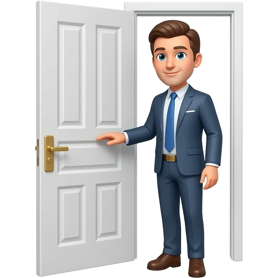 man leaves the door emoji
