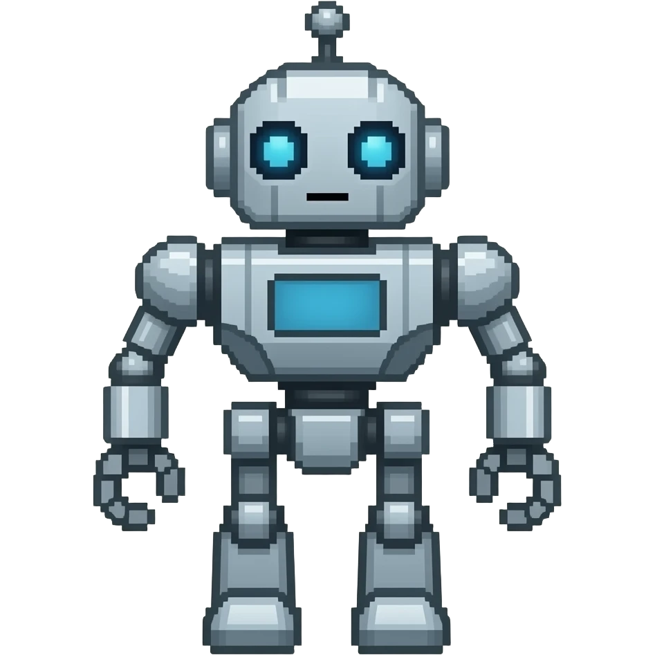 8 bit robot pixel emoji