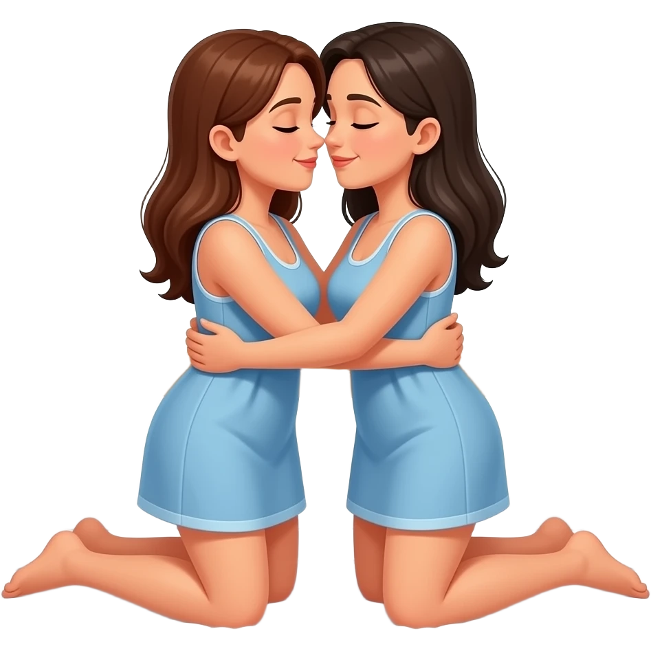 Two women swap in bed and hug two men emoji