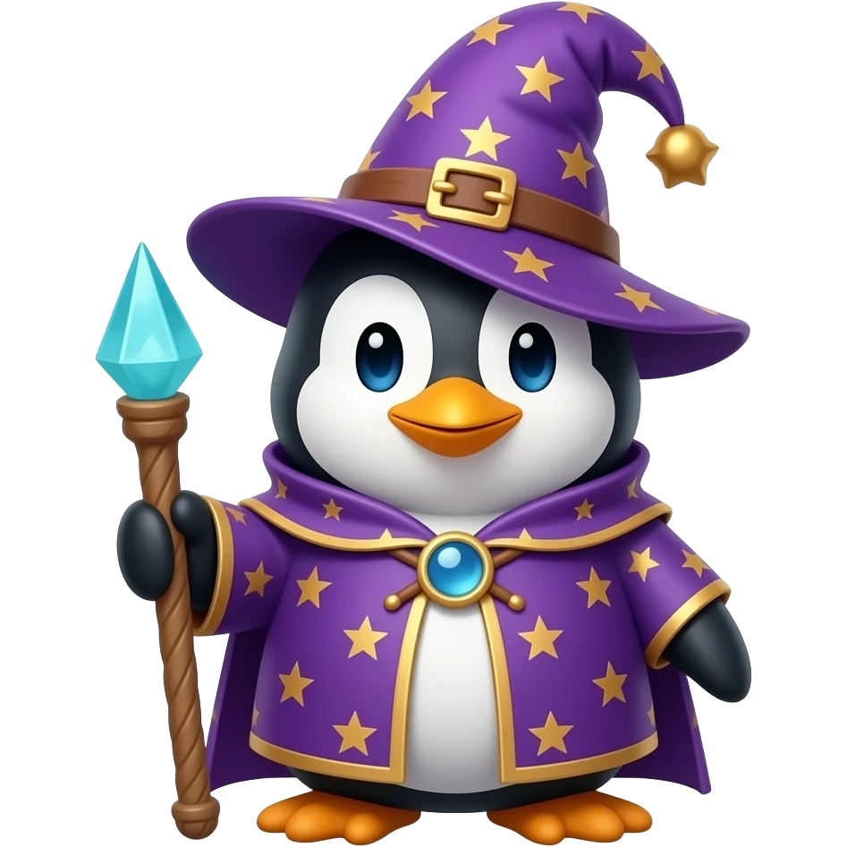 Penguin Wizard emoji