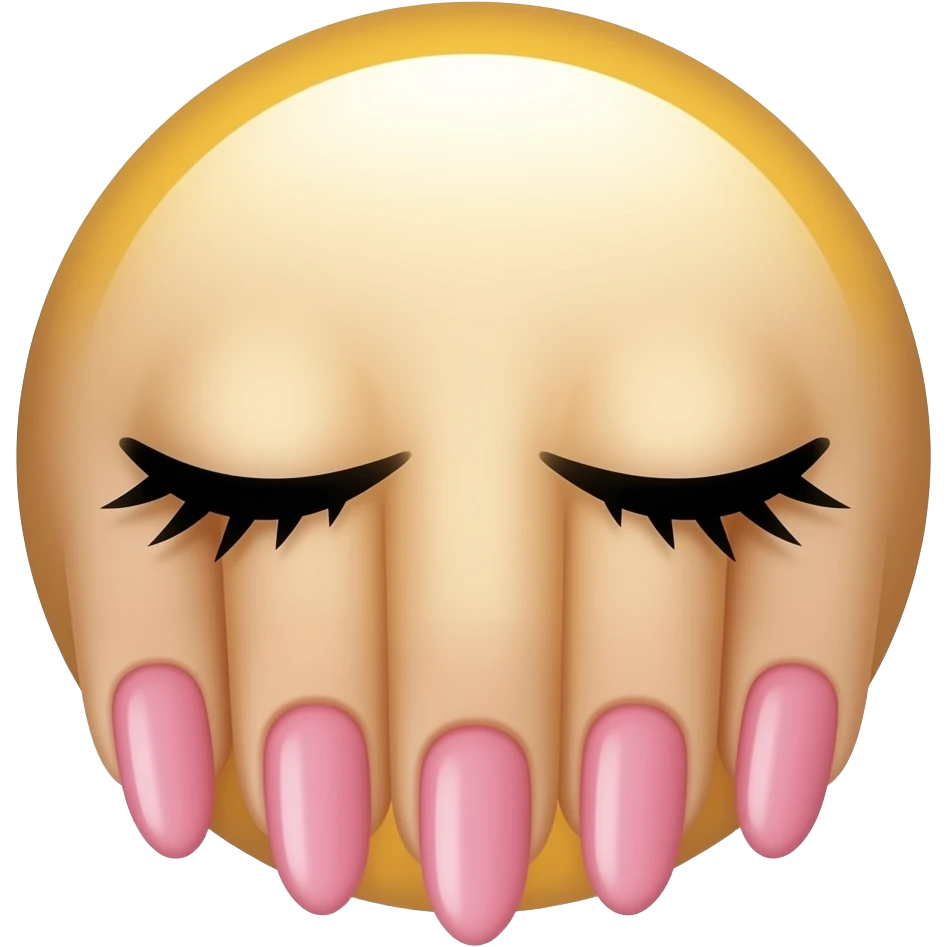 Long NAILS AND DONT MAKE HERE HUMAN MAKE HERE EMOJI LIKE THE CIRCLEEmoje whith pink nails and eyelash show here hqnds i want here to be like the og emojie not a person emoji