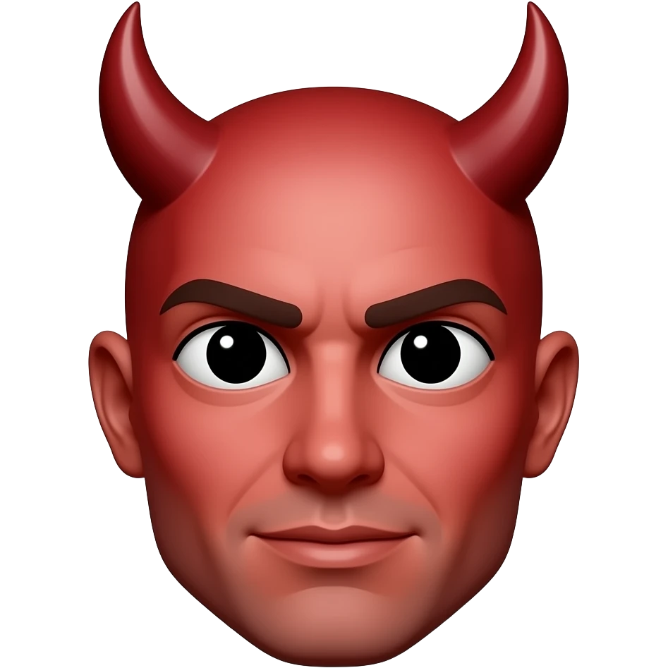 Devil emoji mouth netural emoji
