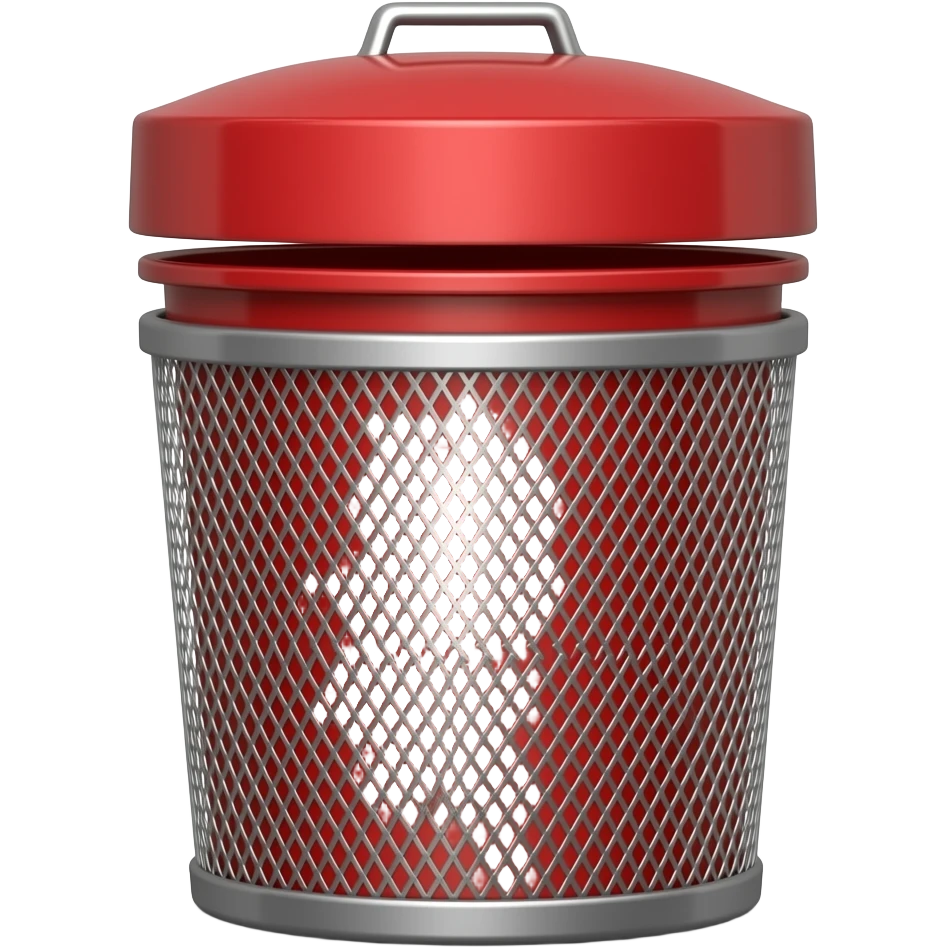 red garbage can emoji