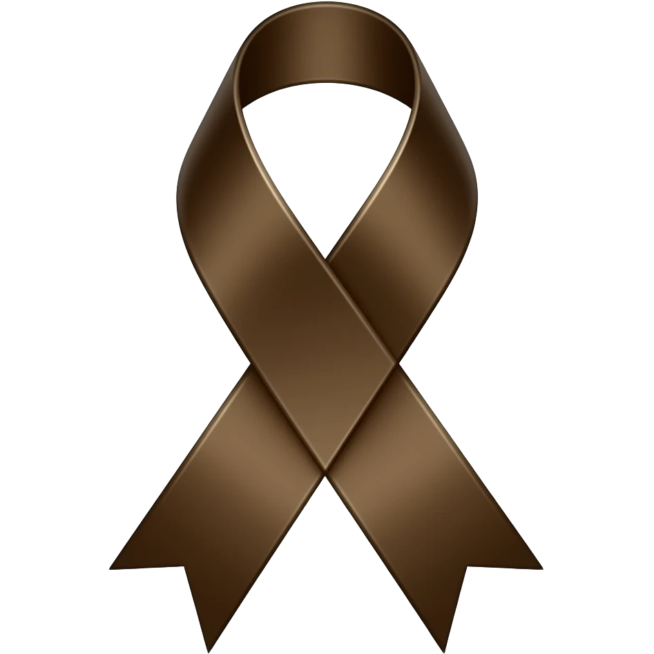 dark brown ribbon emoji