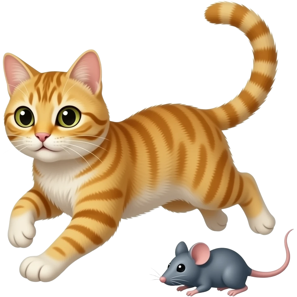 Cat chasing mouse emoji