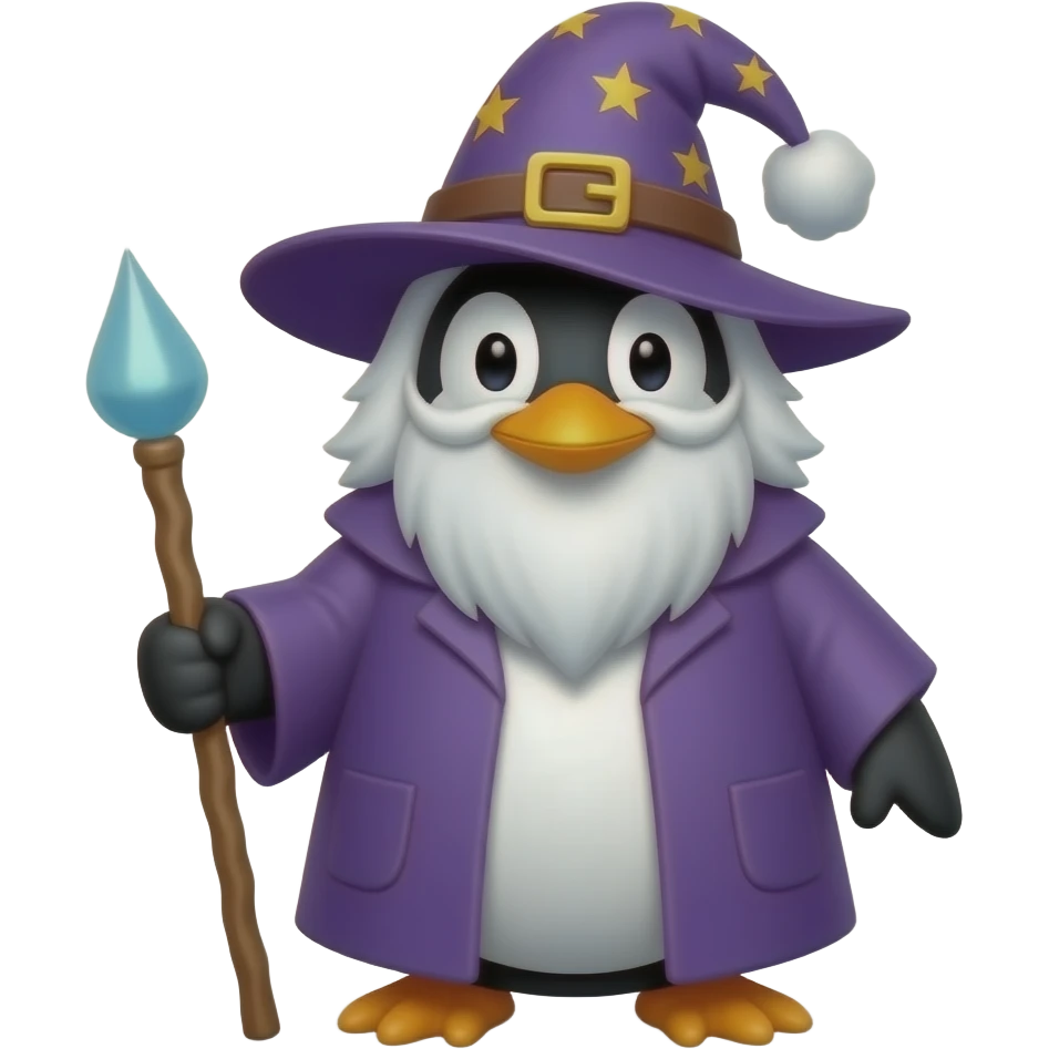 Penguin Wizard emoji