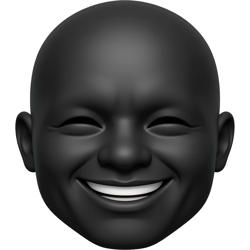 Cara de negro de risa pero no persona pero que no sonria emoji