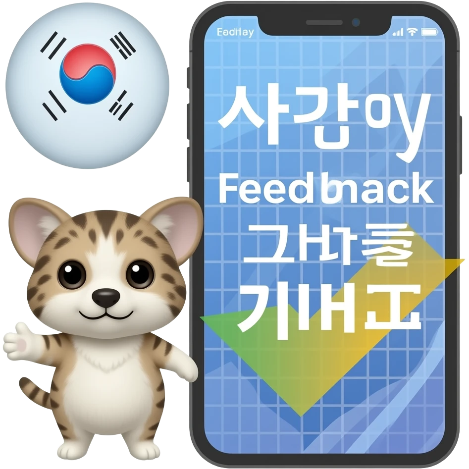 휴대폰 앱에서 오늘 하루 피드백 한국어로 emoji