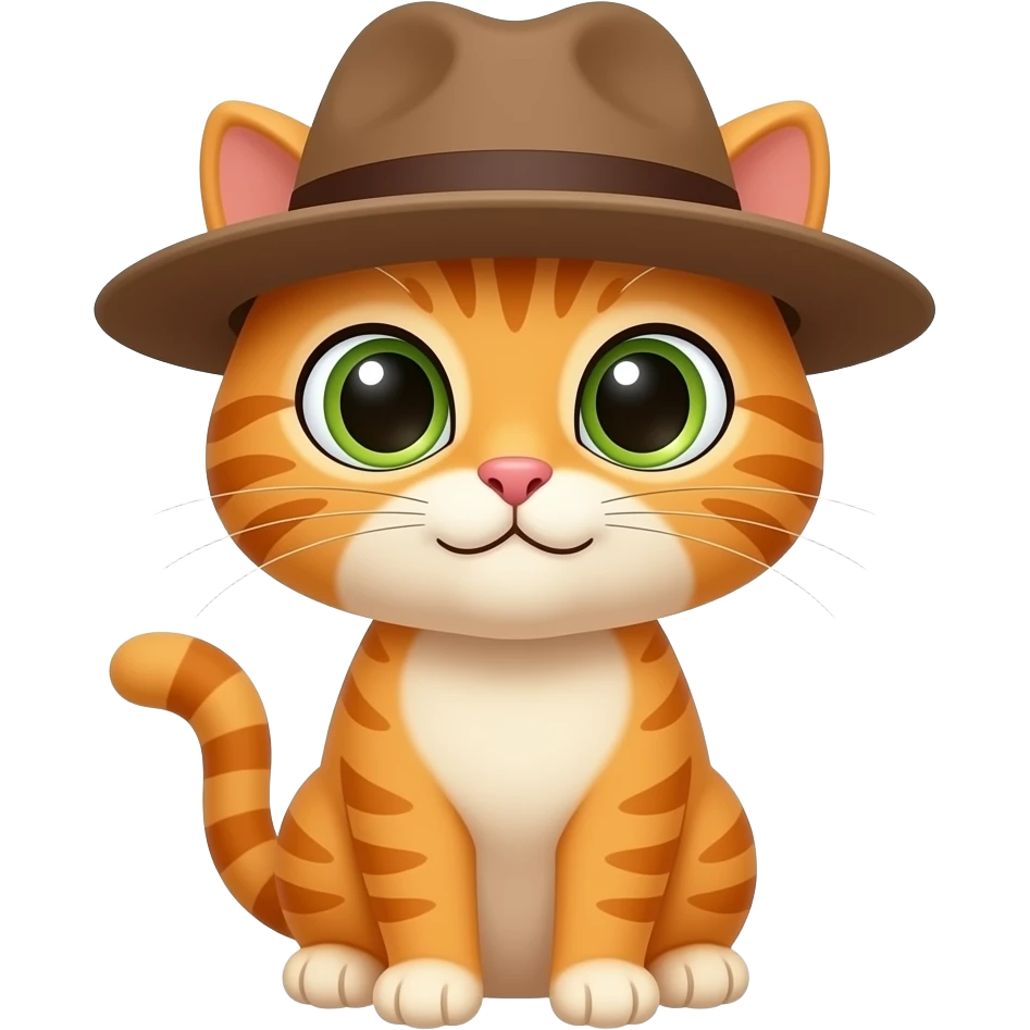 orange Cat wearing hat, upper body emoji