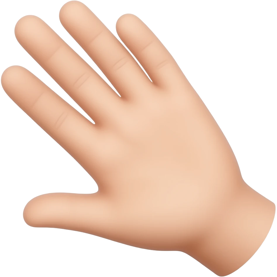 an open right hand from LEFT perspecitve emoji