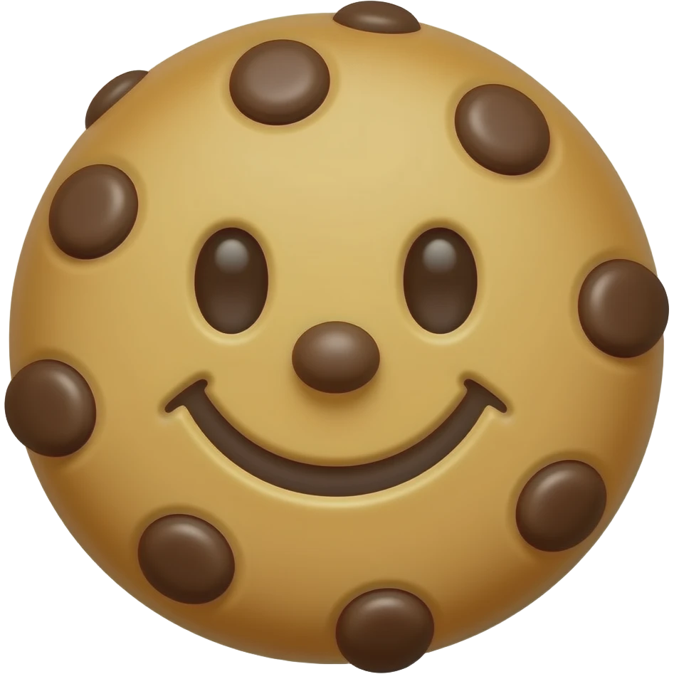 Smiling chocolate chip cookie emoji