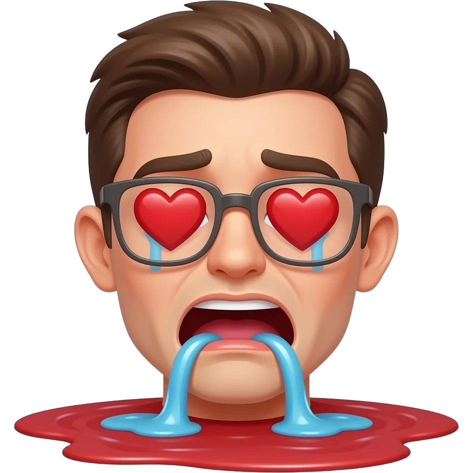 crea un emoji vomitando pero q los ojos tengan corazon emoji