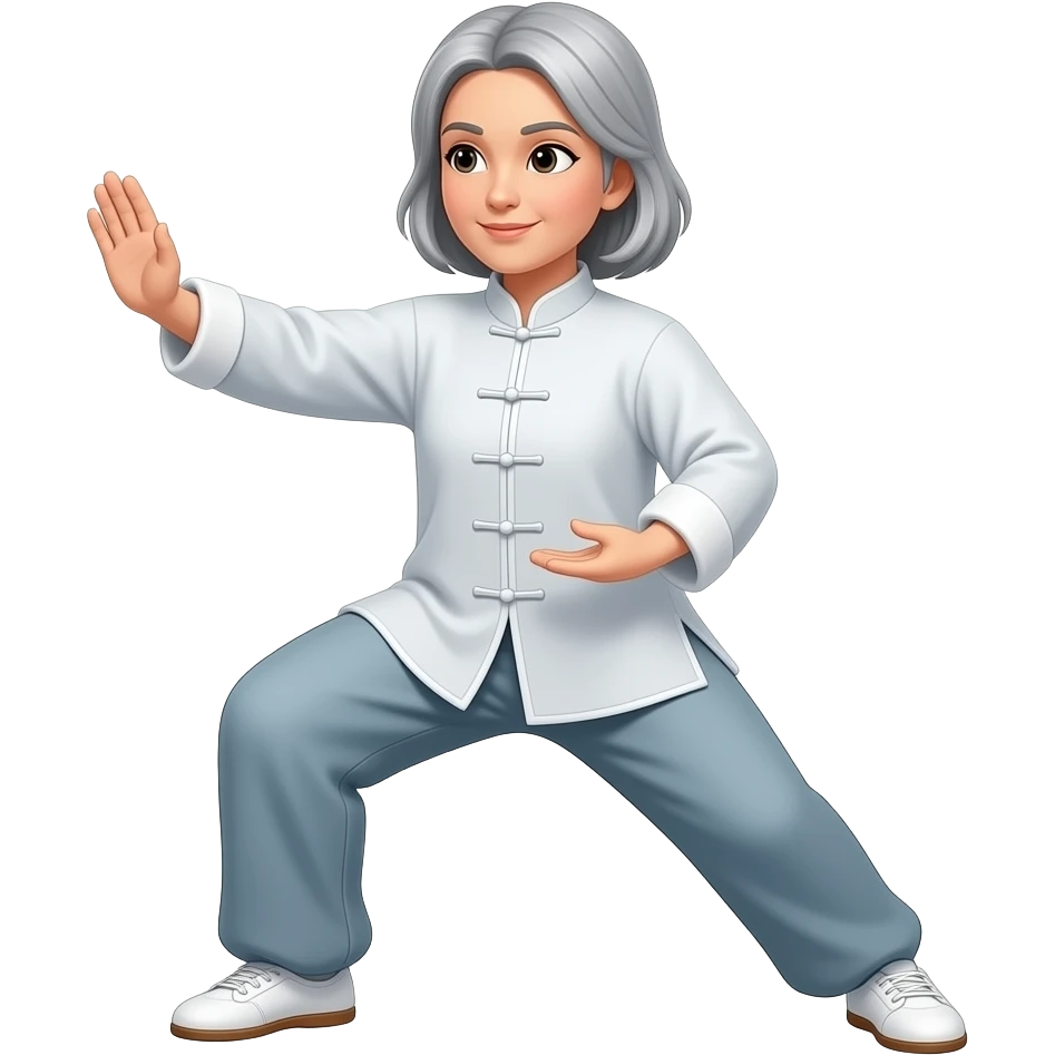 Medium Women taichi gray hair emoji