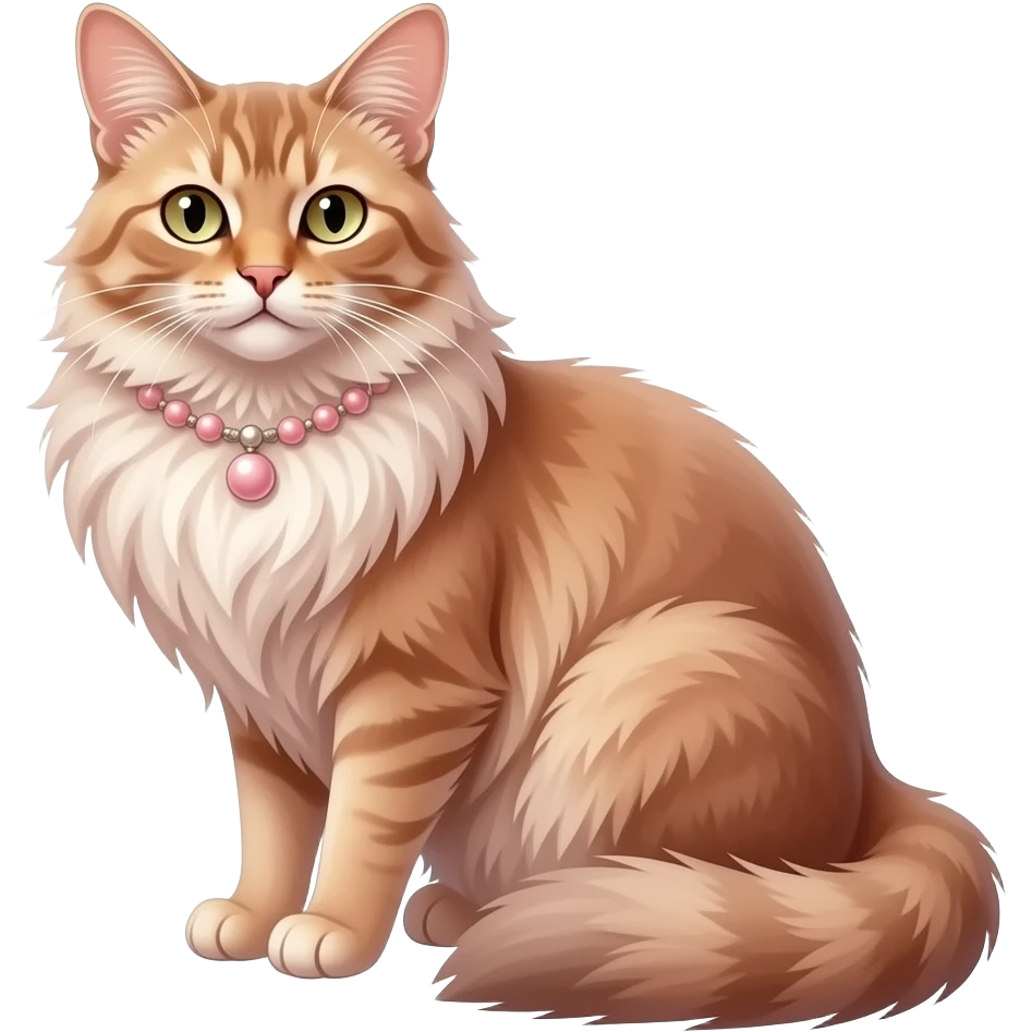 Fuzzy slim oriental feathery long-haired beaded mane cozy rosy aesthetic feathery Rosy beautiful emoji